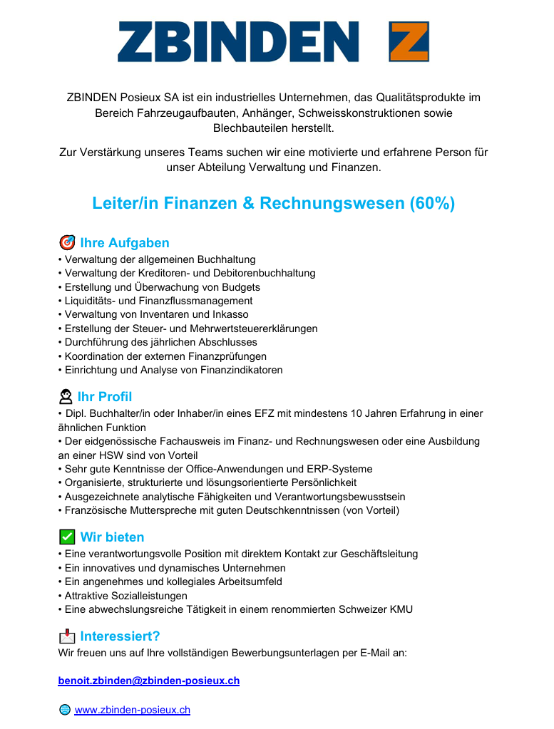 Image Leiter/in Finanzen & Rechnungswesen 60%