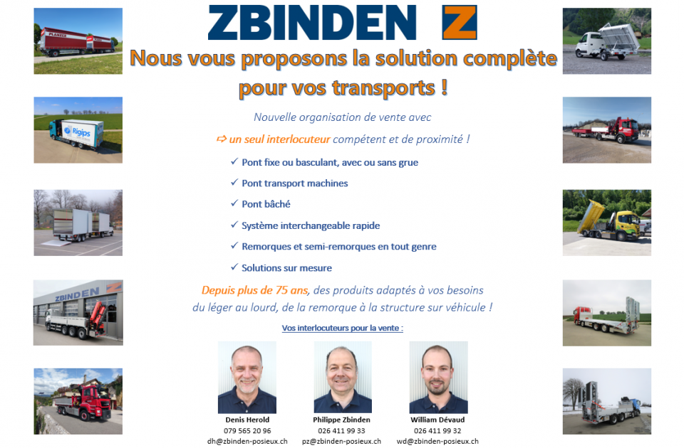 Image Nouvelle organisation de vente chez Zbinden