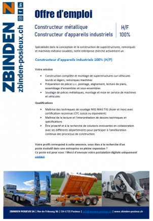 Image Nous recherchons un constructeur d'appareils industriels / métallique avec CFC 100%