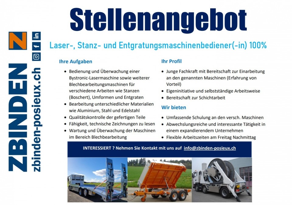 Image Laser-, Stanz- und Entgratungsmaschinenbediener(-in) 100%